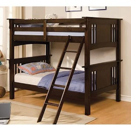 Twin Over Twin Size Youth Bedroom Bunk Bed